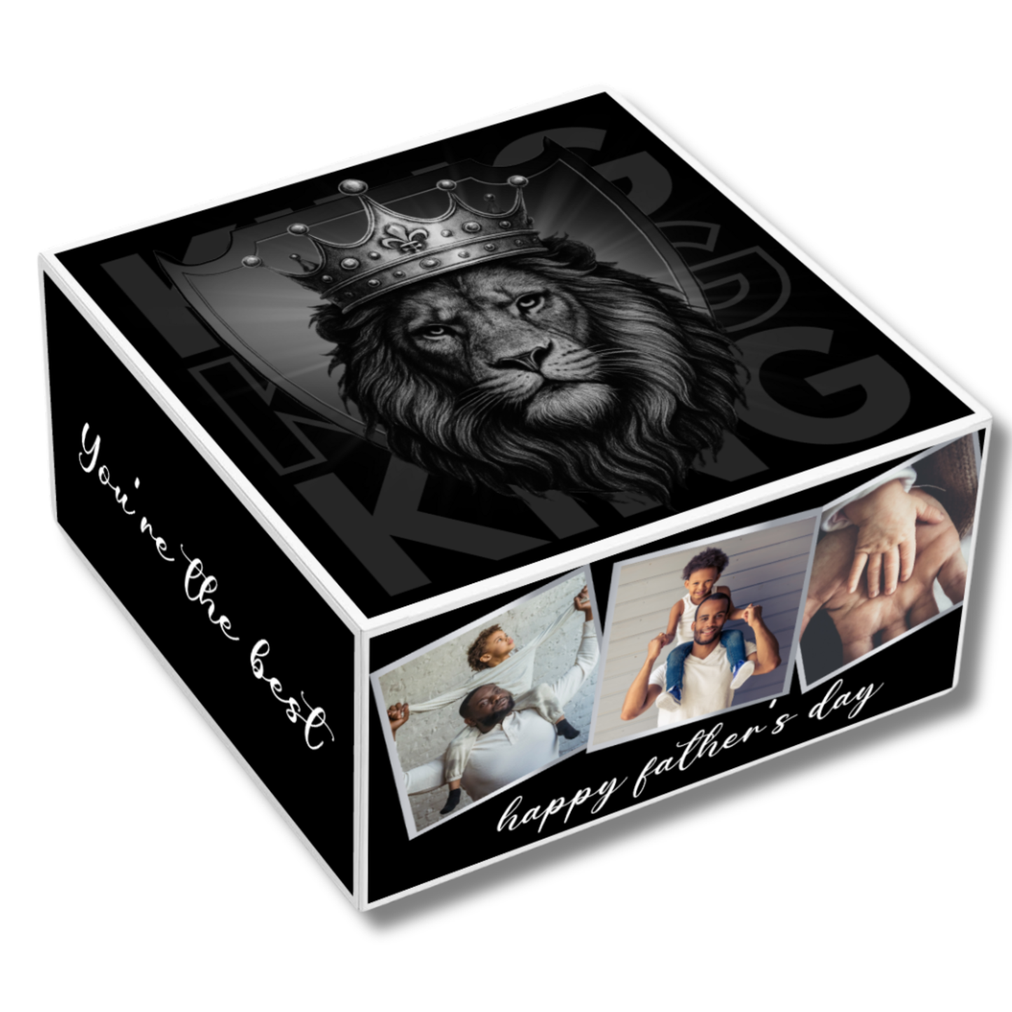 Personalized Father’s Day Gift Box | Custom Photo Memory Box for Dad | 8x8x8 Keepsake Gift Box