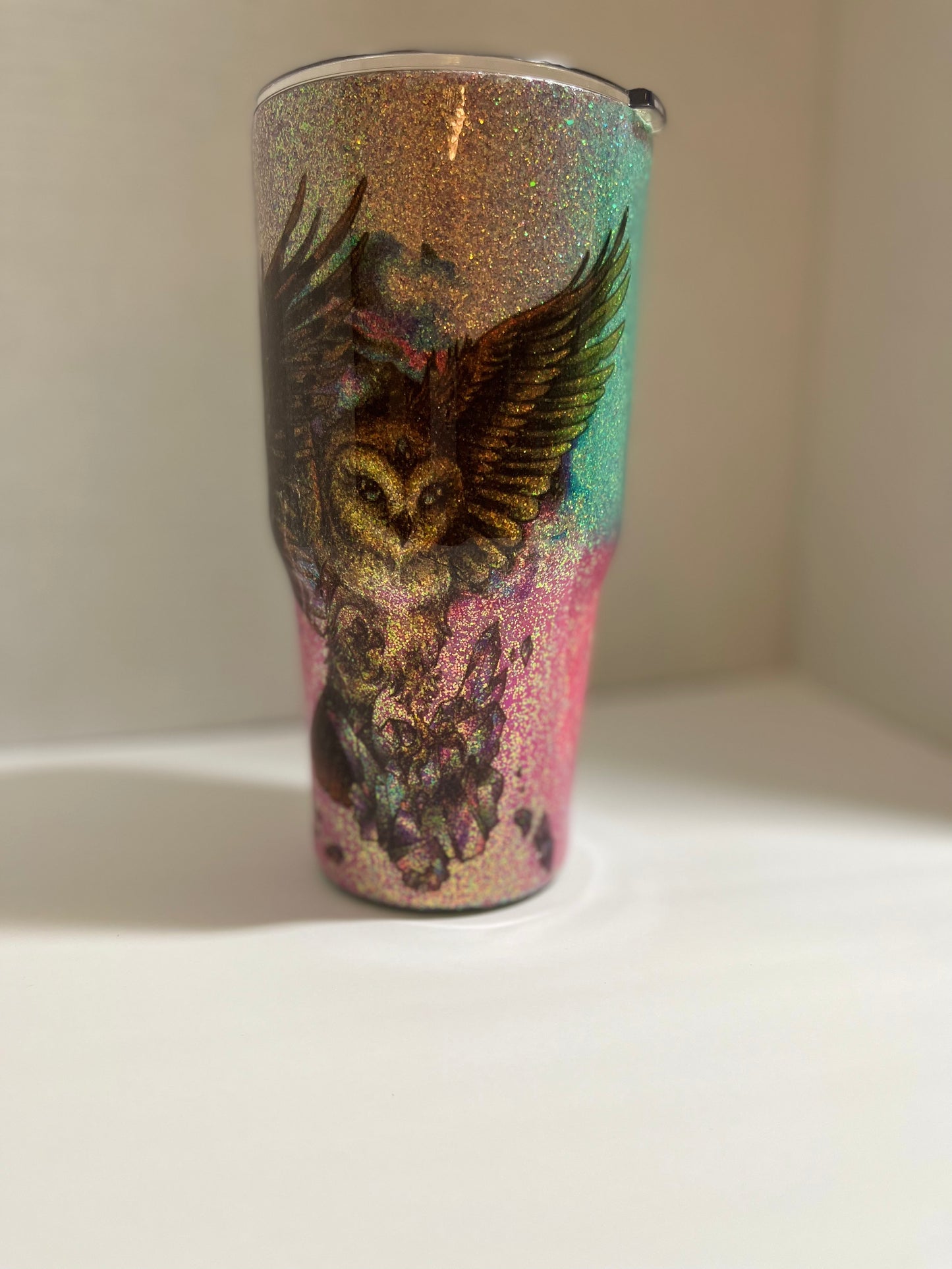Owl Glitter tray & Cup