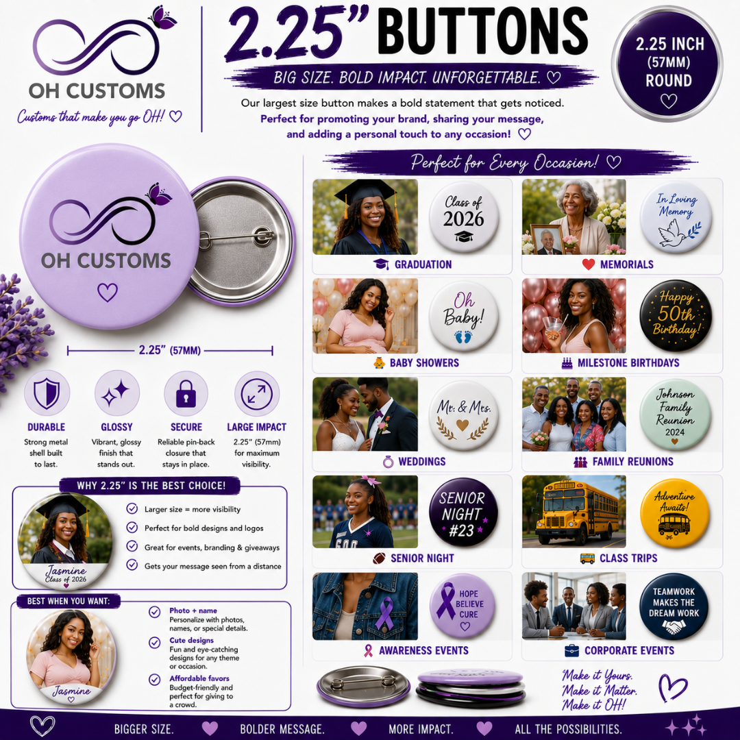 2.25" Custom Buttons | Personalized Graduation & Photo Buttons