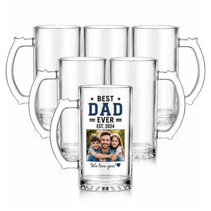 Custom Frosted or Clear Glass Beer Mug | 16 oz Personalized Mug