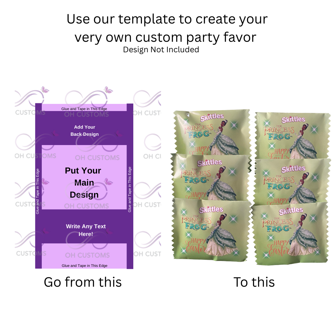 Fruit Snacks wrapper and Skittles Wrapper Digital Download Canva Editable Template