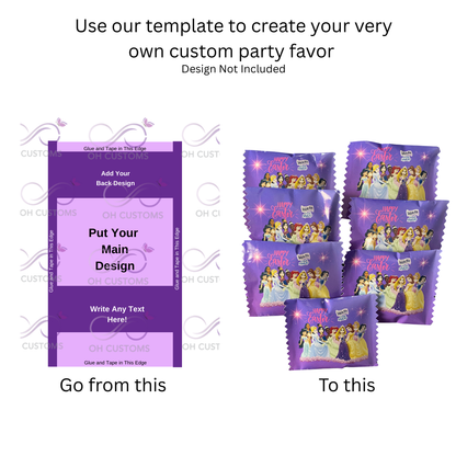 Fruit Snacks wrapper and Skittles Wrapper Digital Download Canva Editable Template