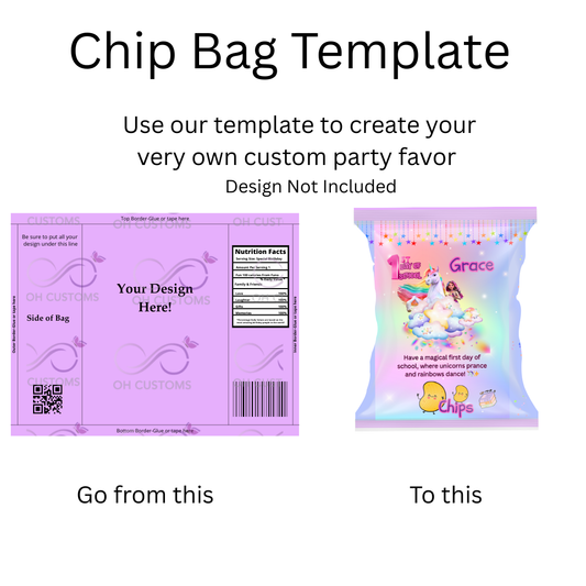 Chip  Bag Canva Template digital Download