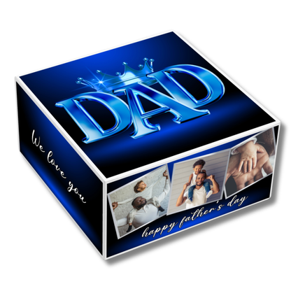 Personalized Father’s Day Gift Box | Custom Photo Memory Box for Dad | 8x8x8 Keepsake Gift Box