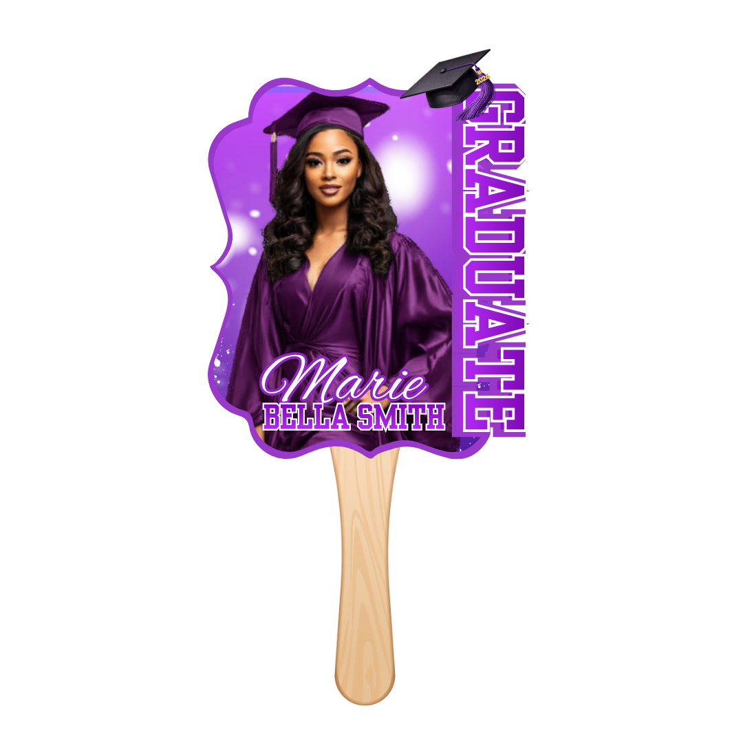 Custom Graduation Fan with Photo | Personalized Graduation Hand Fan | Graduation Party Fan | Class of 2026 Fan