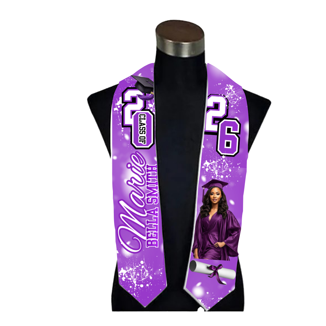 Custom Graduation Stole or Sash with Photo | Personalized Graduation Stole | Graduation Sash Class of 2026 | Senior Stole
