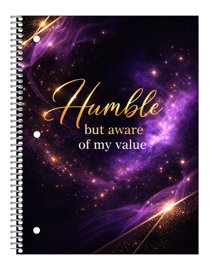 Humble but Aware of My Value Notebook | Motivational Spiral Notebook | Inspirational Journal | Confidence Affirmation Notebook