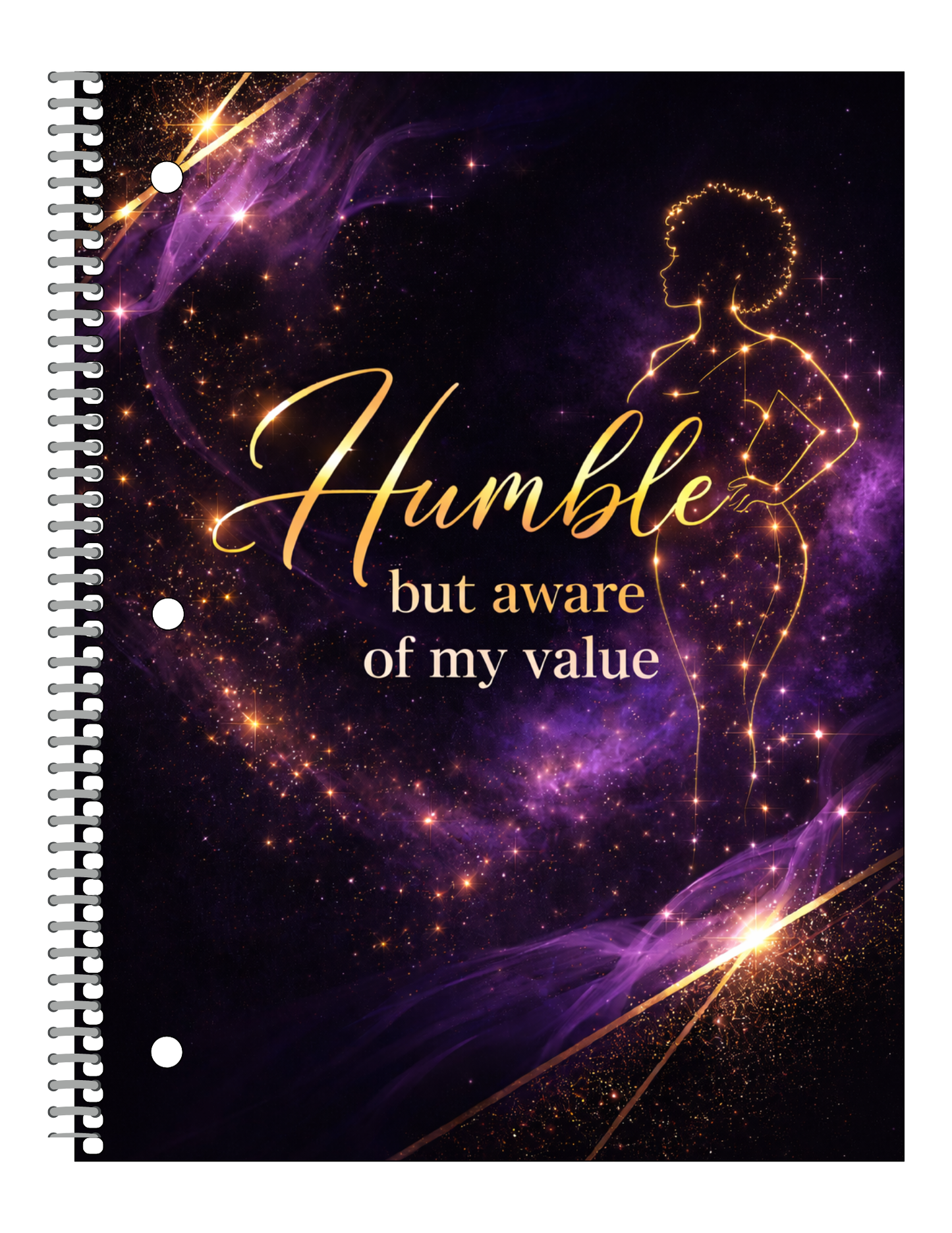 Humble but Aware of My Value Notebook | Motivational Spiral Notebook | Inspirational Journal | Confidence Affirmation Notebook