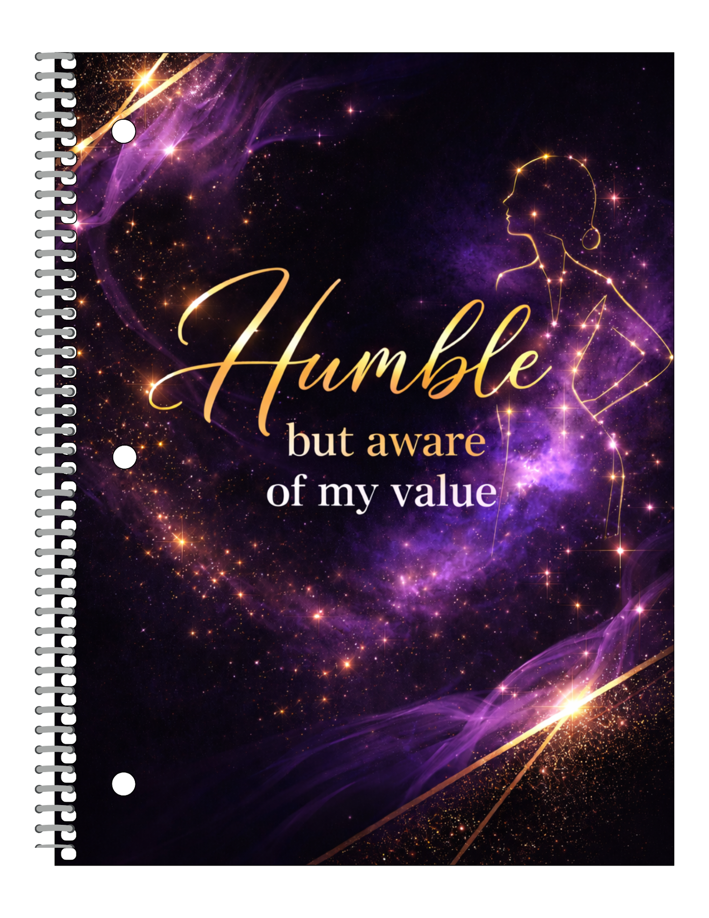 Humble but Aware of My Value Notebook | Motivational Spiral Notebook | Inspirational Journal | Confidence Affirmation Notebook