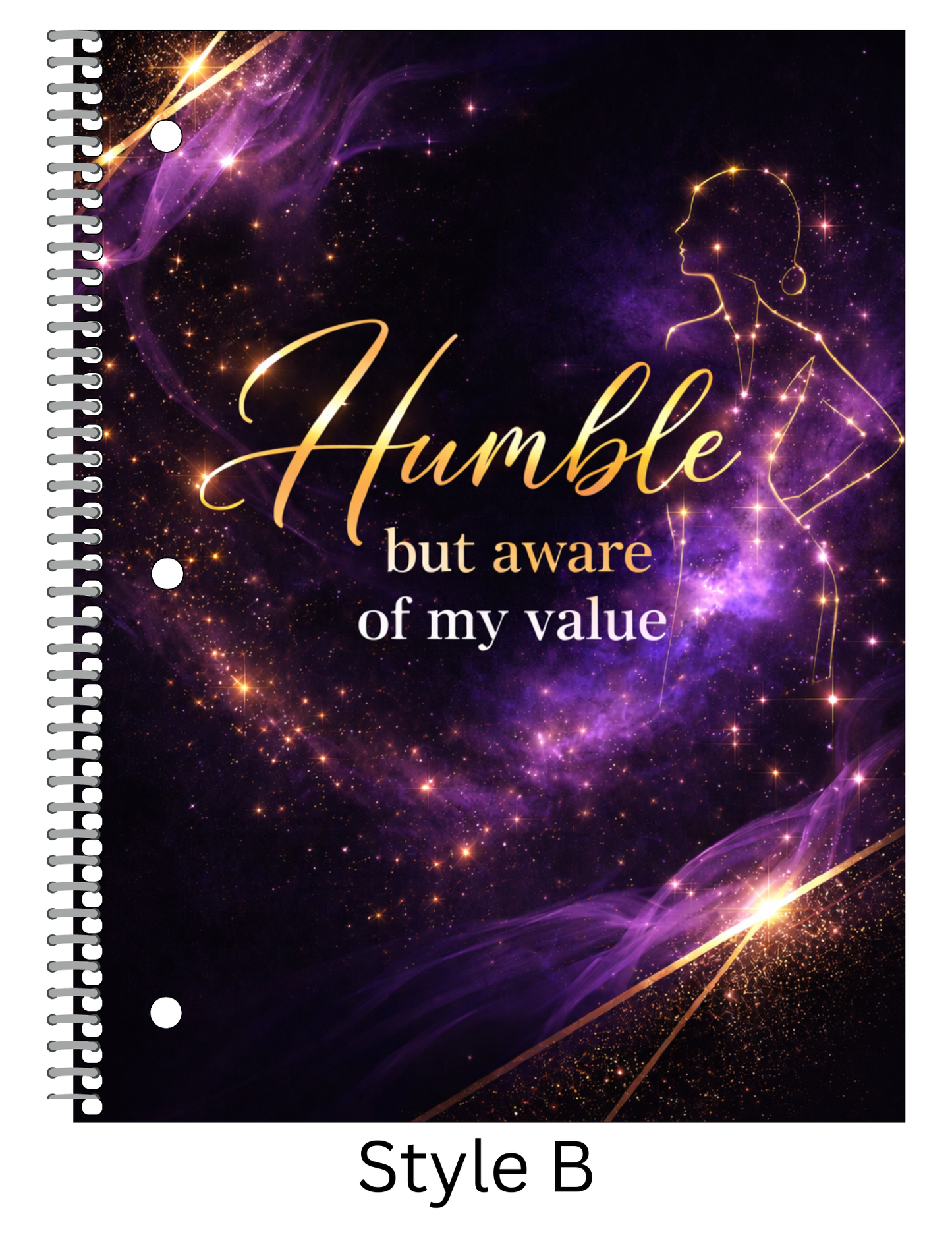 Humble but Aware of My Value Notebook | Motivational Spiral Notebook | Inspirational Journal | Confidence Affirmation Notebook