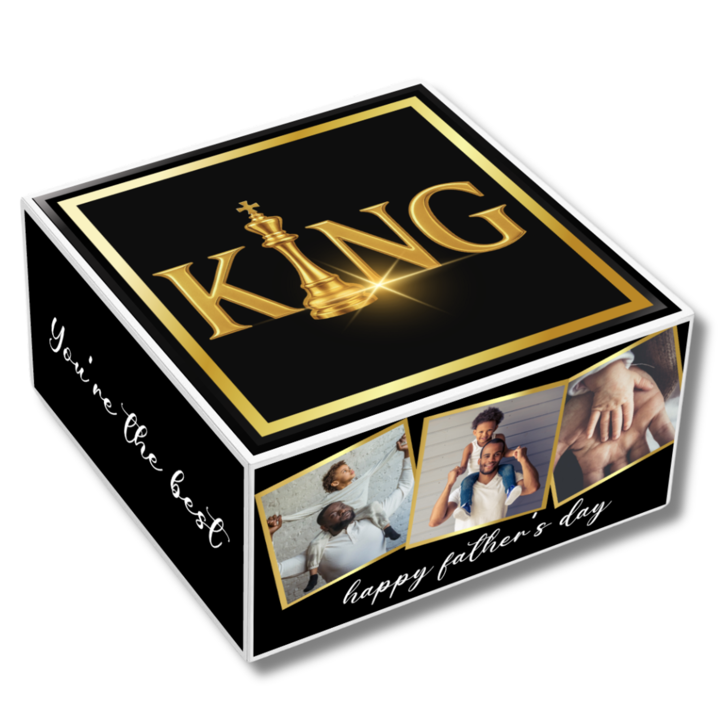 Personalized Father’s Day Gift Box | Custom Photo Memory Box for Dad | 8x8x8 Keepsake Gift Box