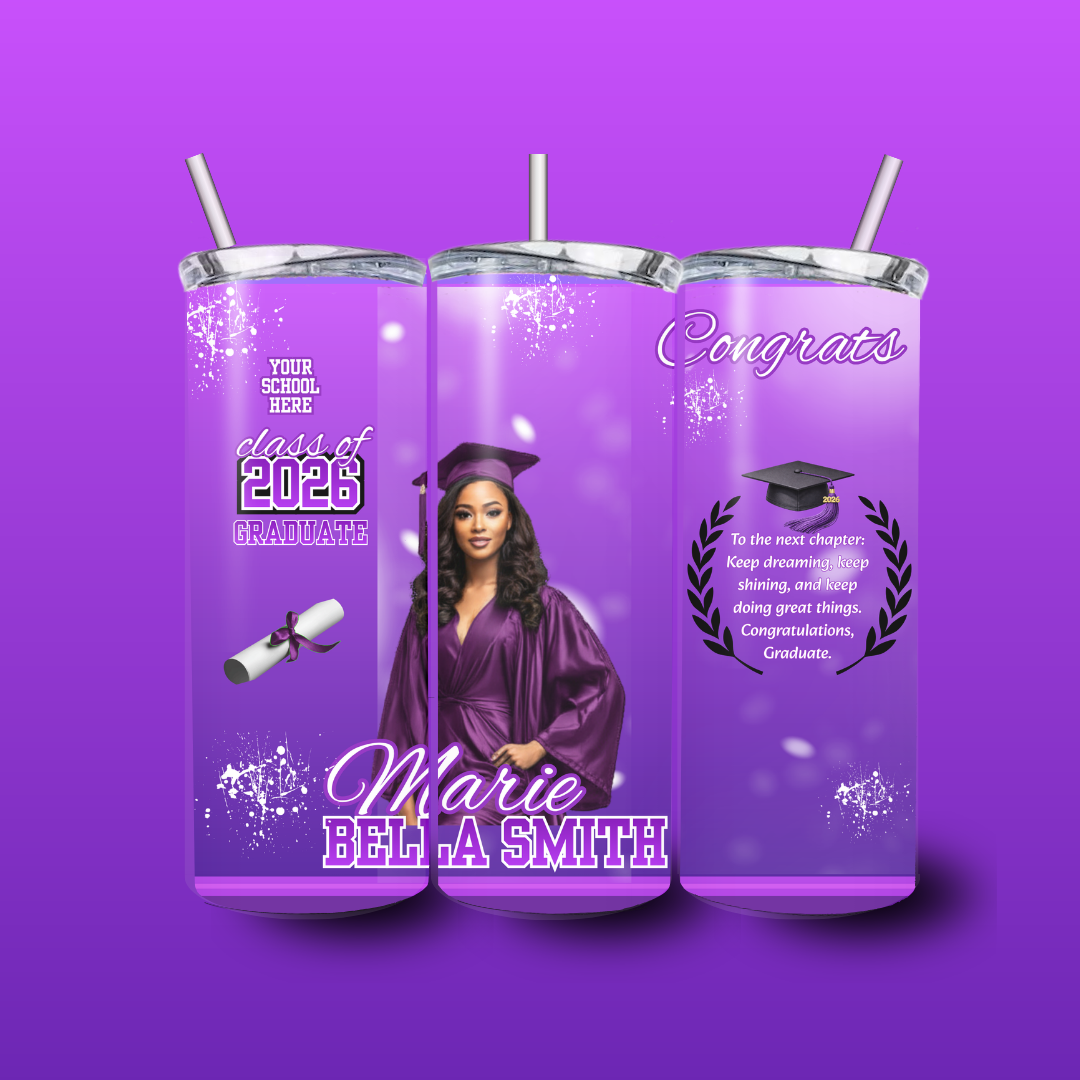 Custom Graduation Tumbler with Photo | Personalized Graduation Cup | Class of 2026 Tumbler | Senior Gift Tumbler | Custom Photo Tumbler