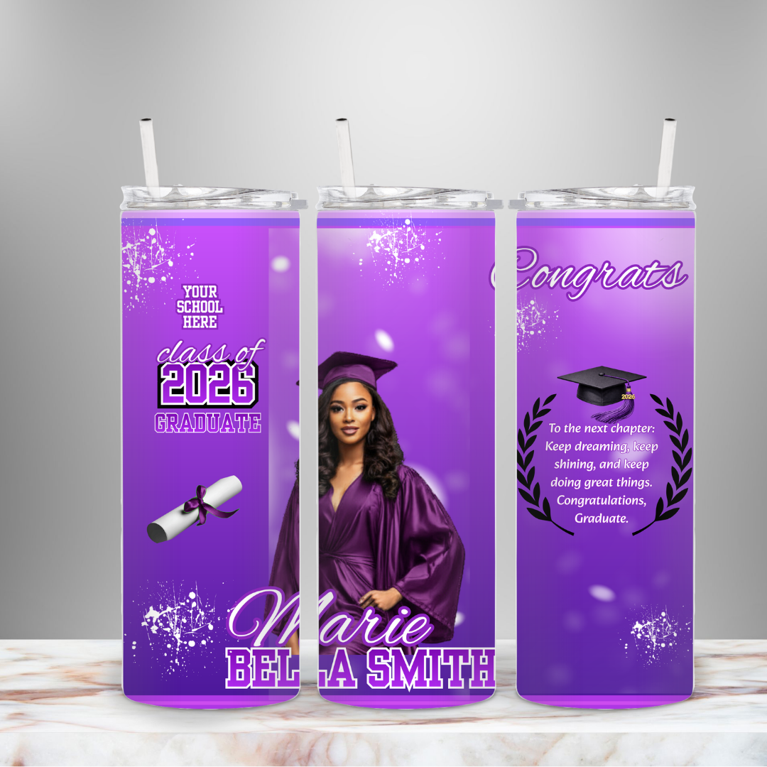 Custom Graduation Tumbler with Photo | Personalized Graduation Cup | Class of 2026 Tumbler | Senior Gift Tumbler | Custom Photo Tumbler