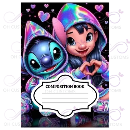 Composition book Lilo Template DIGITAL Download,  Sublimation Download